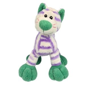 Soft Classics Purple TIGER 8" Plush Green Feet Jungle Cat Zabra Toys R Us VTG